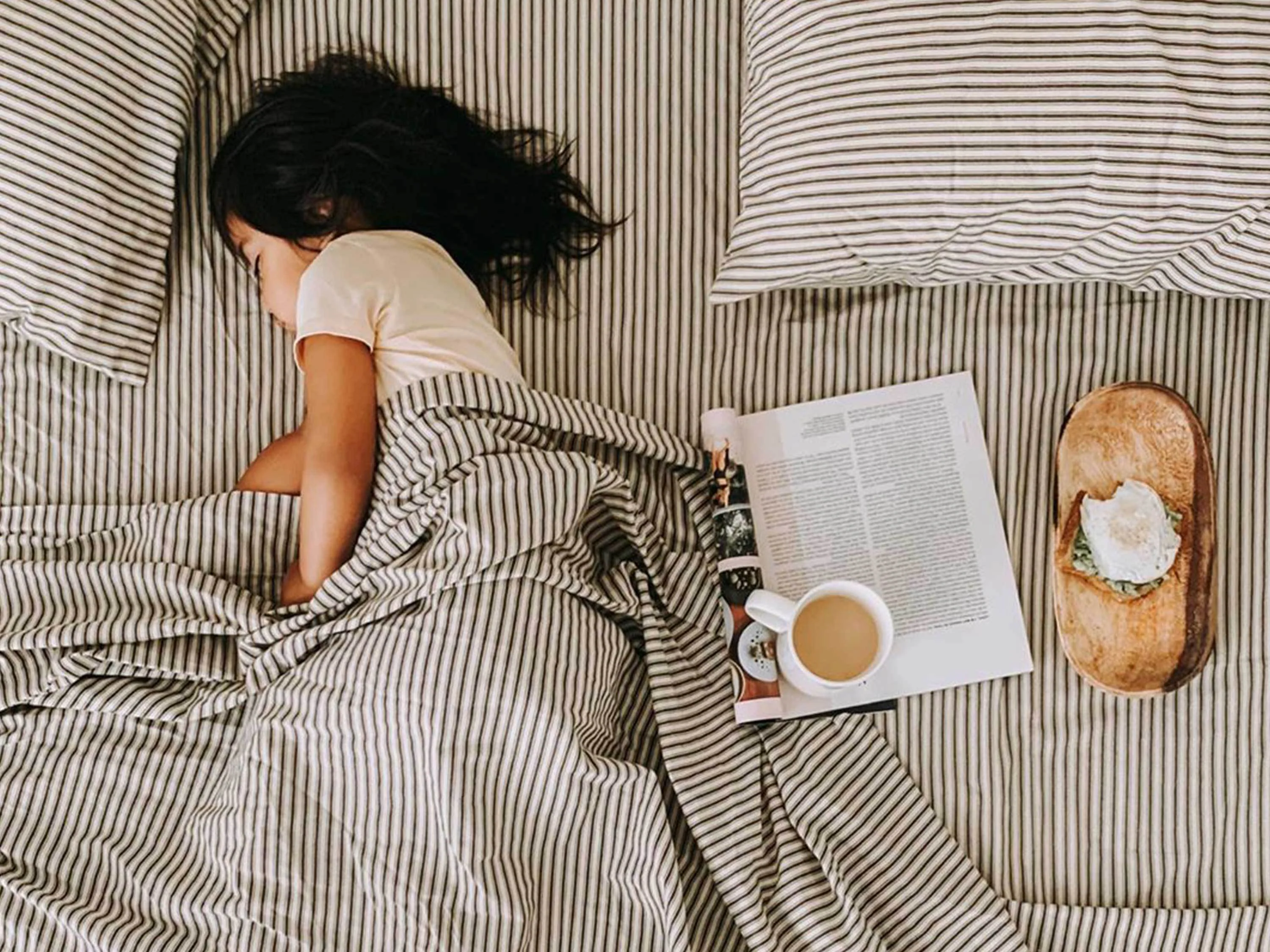 Ticking Stripe Single Flat Sheet - Image 7