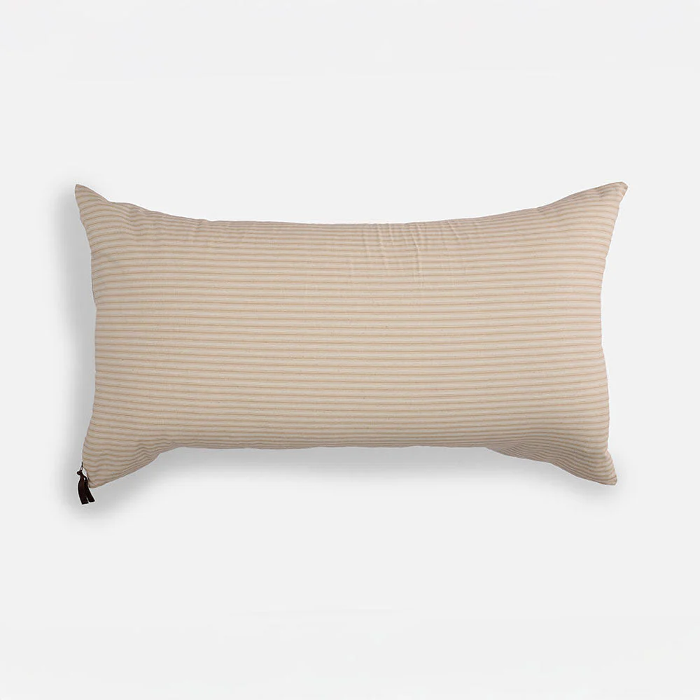 Sesame Ticking Stripe Pillow Sham with Zipper Closure - Image 5