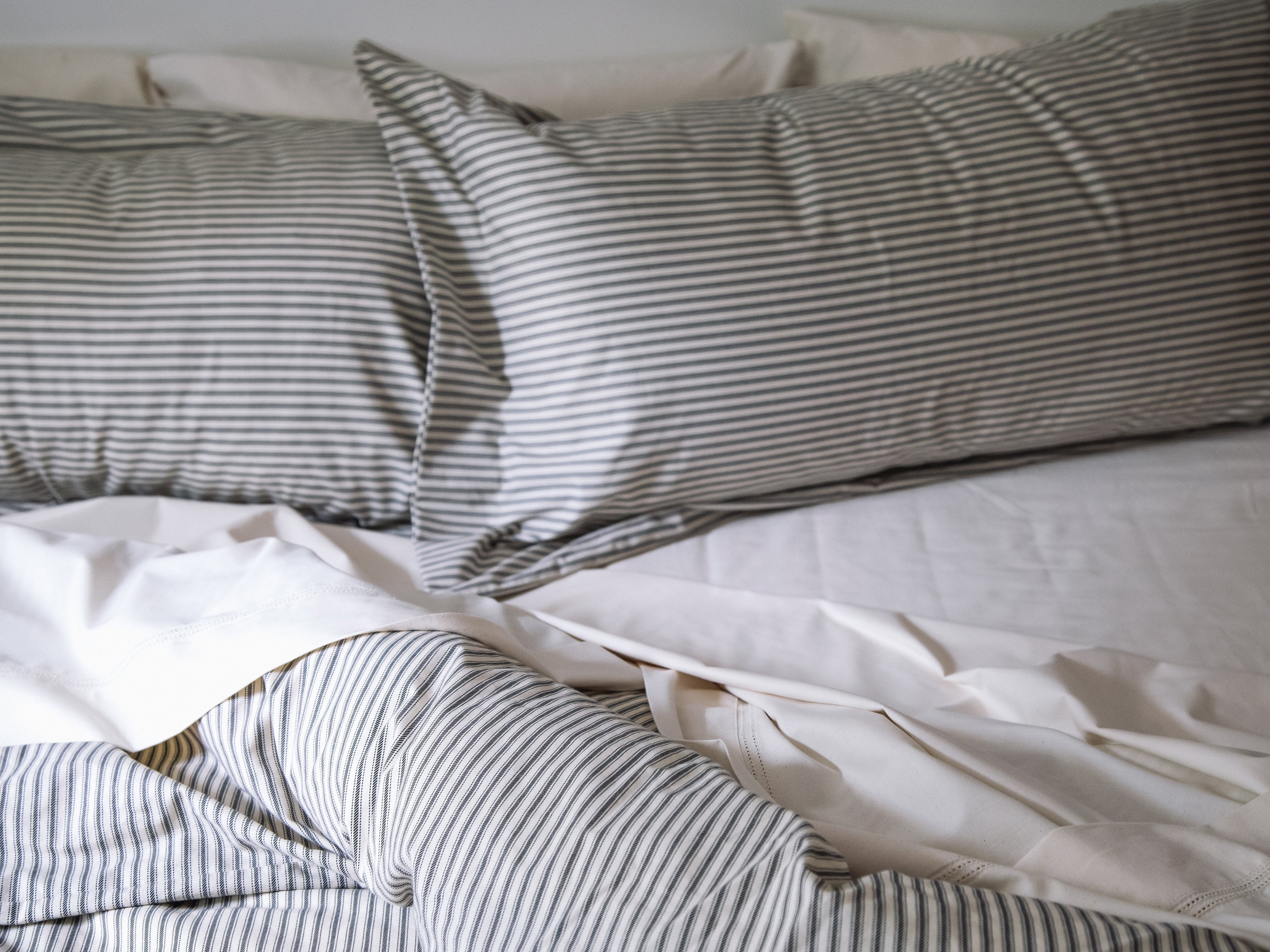 Ticking Stripe Duvet Cover and Shams Bundle - Image 11