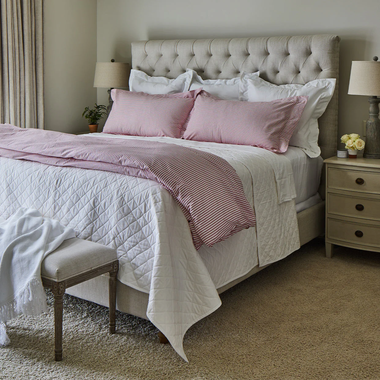 Ticking Stripe Duvet Cover and Shams Bundle - Image 5