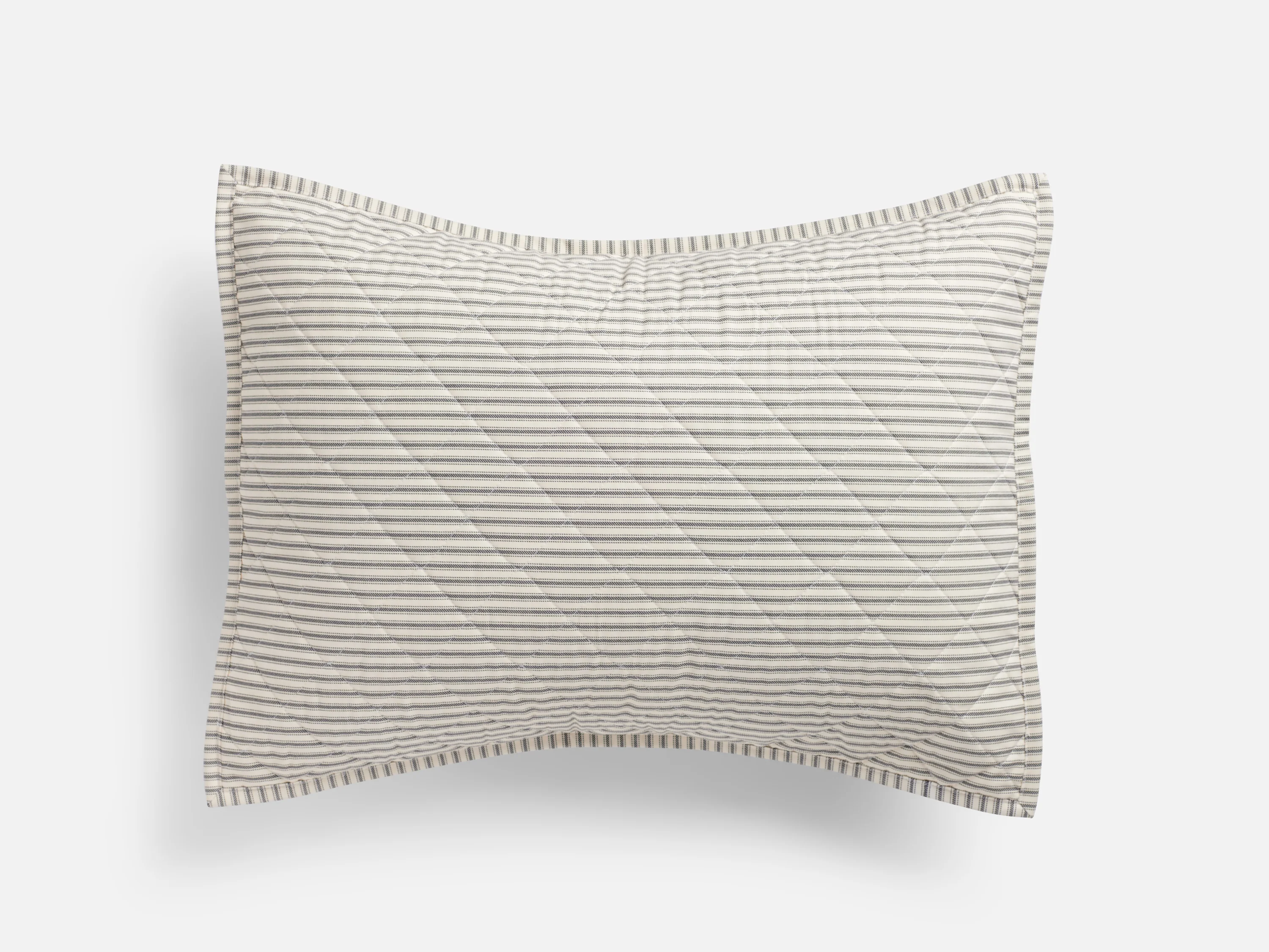 Ticking Stripe Quilted Pillow Sham - Image 3