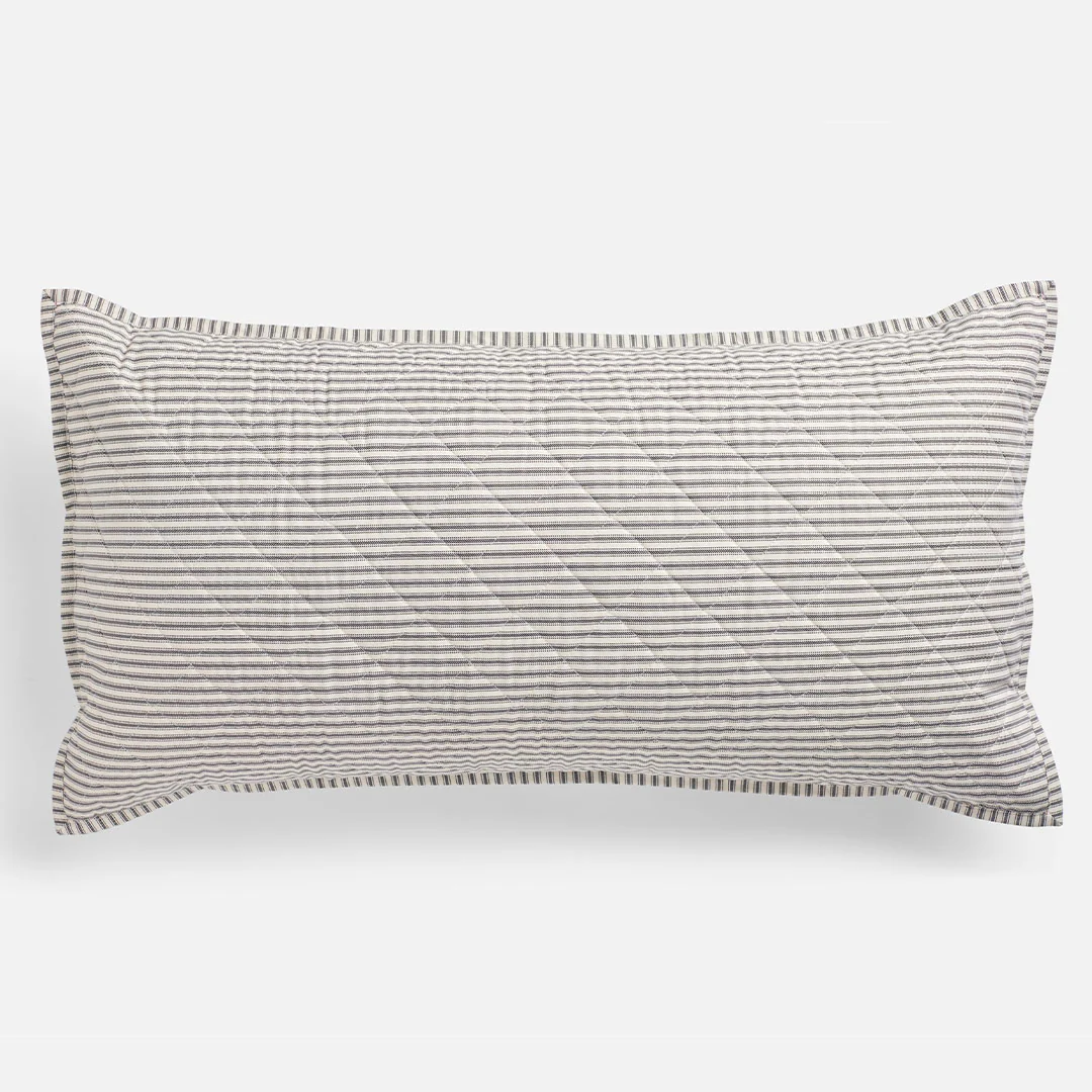 Ticking Stripe Quilted Pillow Sham - Image 4
